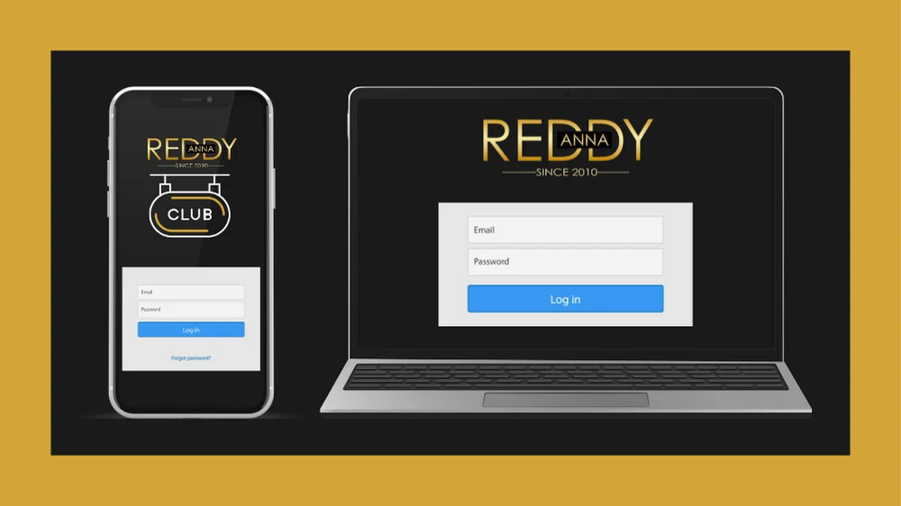 Reddy Anna Online platform displayed on smartphone and laptop screens showing sports betting and casino interface